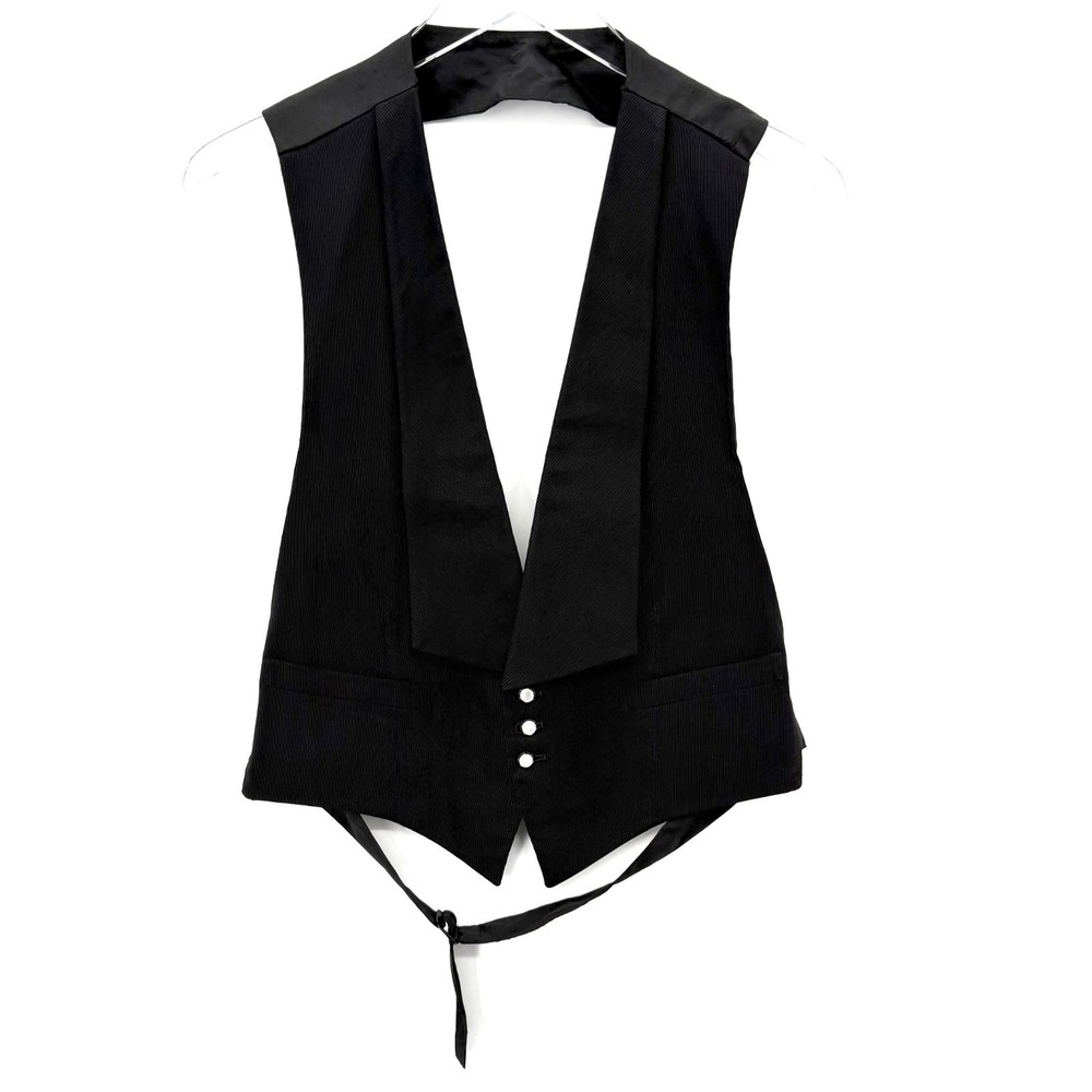 Vintage Rogers Peet Company Waistcoat‎ Vest Mens Size 42 Long Black 1950s